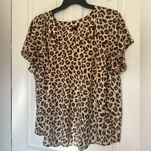 Torrid Size 2 / 2xLeopard Print Georgette Lattice Blouse